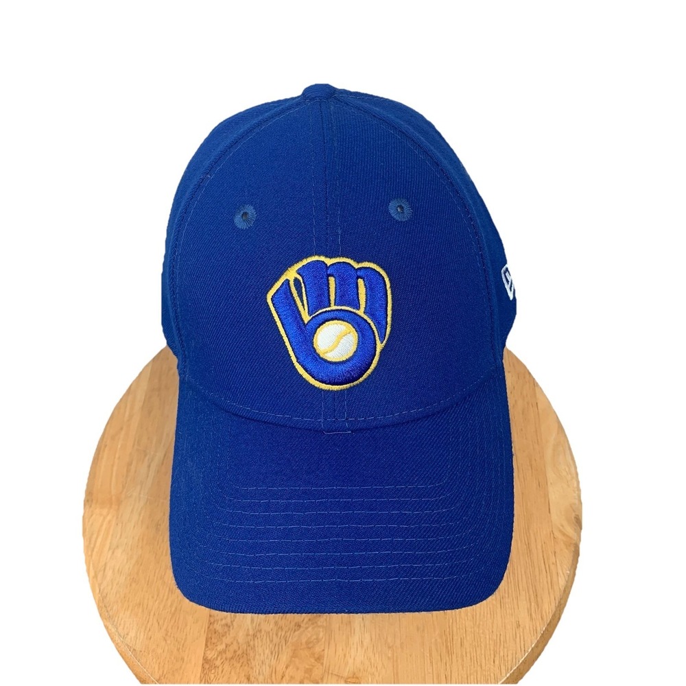 New Era 39THIRTY MLB Milwaukee Brewers Blue Flex Fit (One‎ Size) Emboss Hat Cap